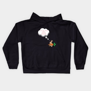 cute rabbit happy with his carrot Kids Hoodie